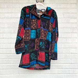 Top Notch Vintage 90's Statement Patchwork Button Down Blouse